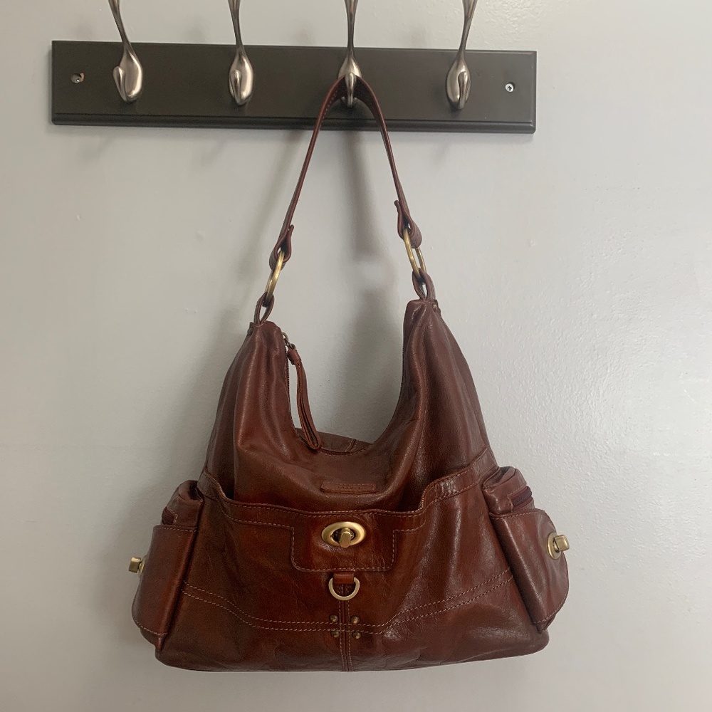 JOANEL Rare HOBO Large Leather BROWN BAG